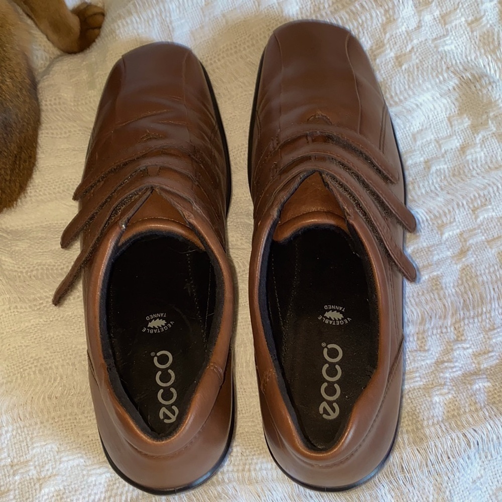 Ecco Leather Loafers with Triple Velcro Strap EU 41 US 8.5 - Picture 8 of 10